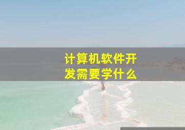 计算机软件开发需要学什么