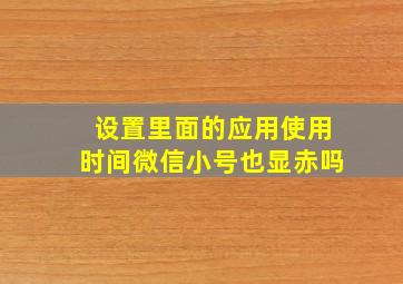 设置里面的应用使用时间微信小号也显赤吗