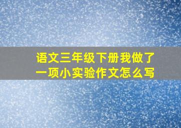 语文三年级下册我做了一项小实验作文怎么写