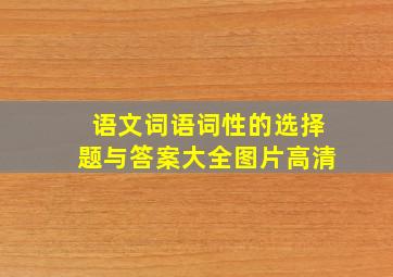 语文词语词性的选择题与答案大全图片高清