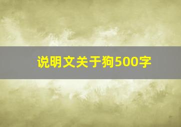 说明文关于狗500字