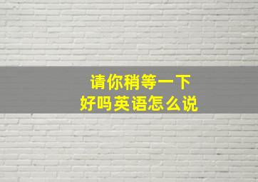 请你稍等一下好吗英语怎么说