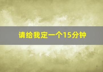 请给我定一个15分钟