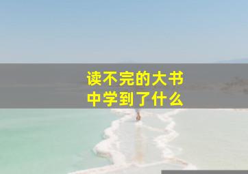 读不完的大书中学到了什么