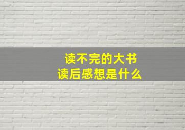 读不完的大书读后感想是什么