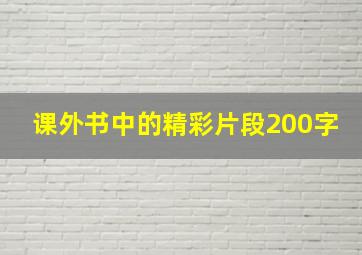 课外书中的精彩片段200字