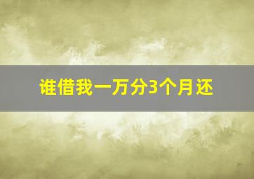 谁借我一万分3个月还