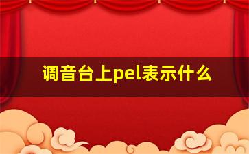 调音台上pel表示什么