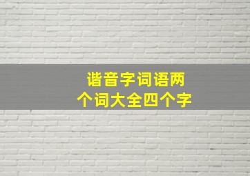 谐音字词语两个词大全四个字