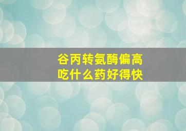 谷丙转氨酶偏高吃什么药好得快