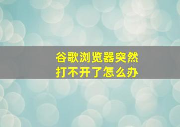 谷歌浏览器突然打不开了怎么办