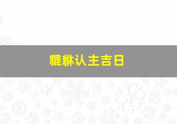 貔貅认主吉日