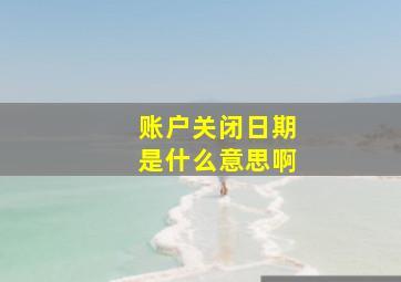 账户关闭日期是什么意思啊