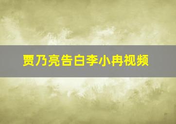 贾乃亮告白李小冉视频