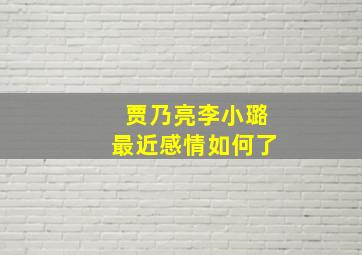 贾乃亮李小璐最近感情如何了