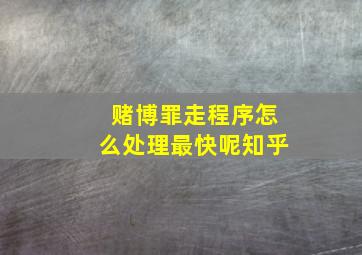 赌博罪走程序怎么处理最快呢知乎