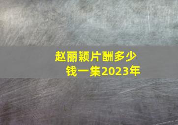 赵丽颖片酬多少钱一集2023年