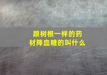 跟树根一样的药材降血糖的叫什么