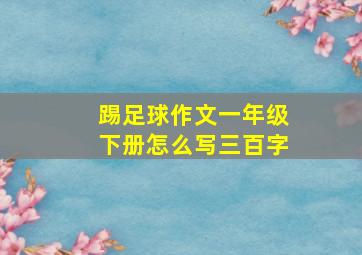 踢足球作文一年级下册怎么写三百字