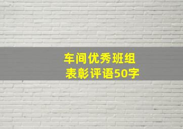 车间优秀班组表彰评语50字