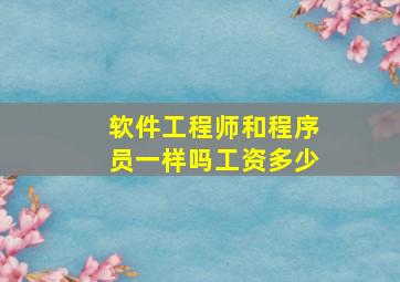 软件工程师和程序员一样吗工资多少