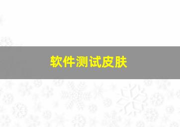 软件测试皮肤