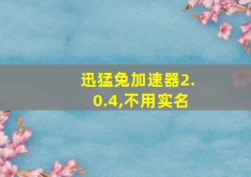 迅猛兔加速器2.0.4,不用实名