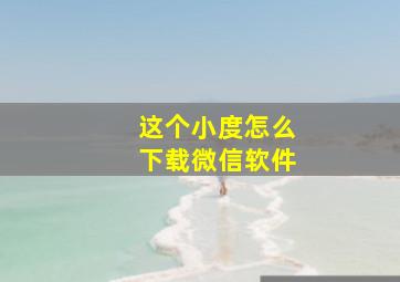 这个小度怎么下载微信软件