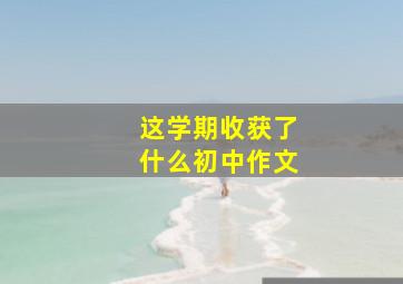 这学期收获了什么初中作文