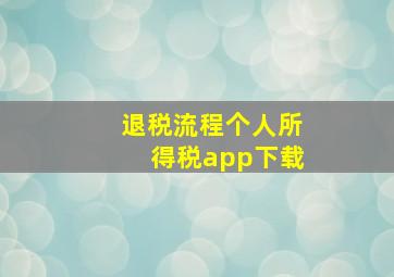 退税流程个人所得税app下载