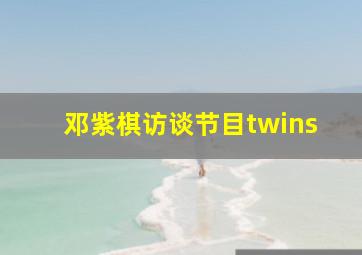 邓紫棋访谈节目twins