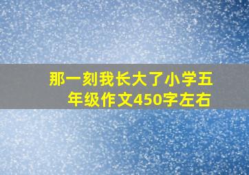 那一刻我长大了小学五年级作文450字左右