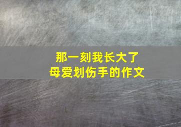 那一刻我长大了母爱划伤手的作文