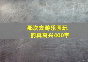 那次去游乐园玩的真高兴400字