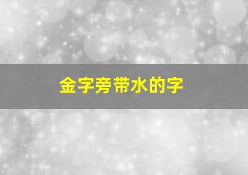 金字旁带水的字