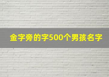 金字旁的字500个男孩名字