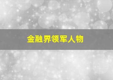 金融界领军人物