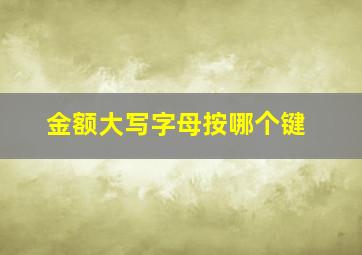 金额大写字母按哪个键