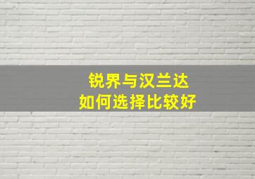 锐界与汉兰达如何选择比较好