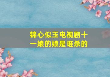 锦心似玉电视剧十一娘的娘是谁杀的