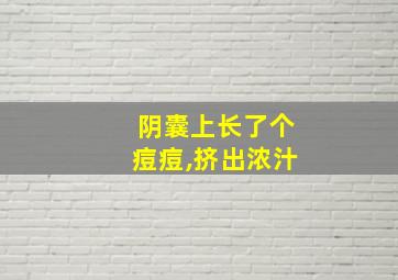 阴囊上长了个痘痘,挤出浓汁