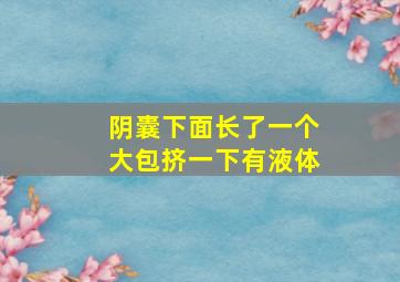 阴囊下面长了一个大包挤一下有液体