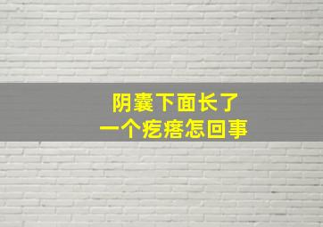 阴囊下面长了一个疙瘩怎回事