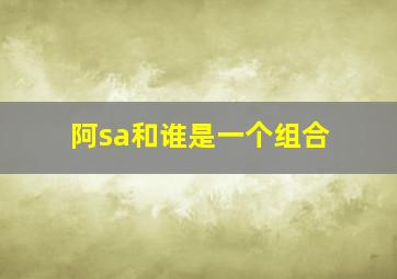 阿sa和谁是一个组合