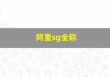 阿里sg全称