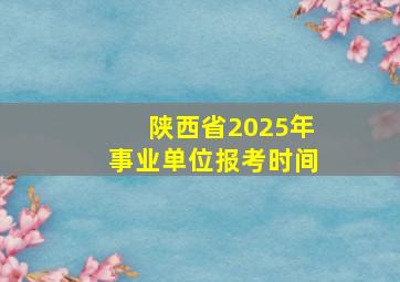 陕西省2025年事业单位报考时间