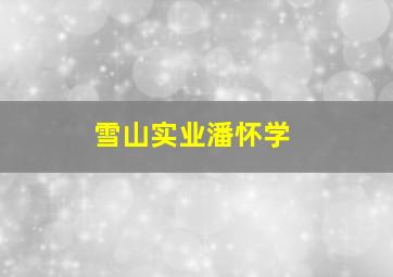 雪山实业潘怀学