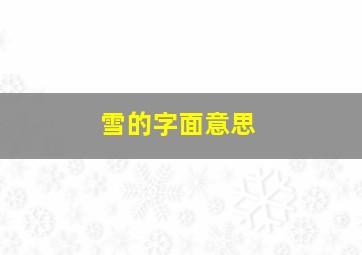 雪的字面意思