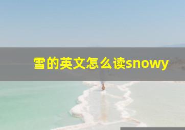 雪的英文怎么读snowy