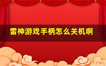 雷神游戏手柄怎么关机啊